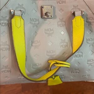 MCM Gray Shoulder Bag with Yellow Tag